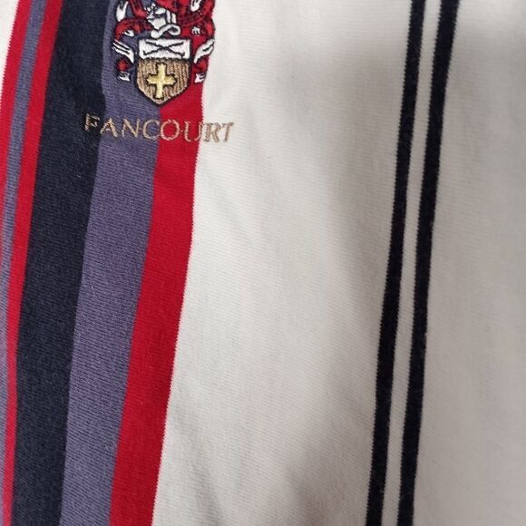 Cutter & Buck M Shrtslvs 100% Cotton Multiclred Strips Logo Polo Men's T- Shirt - Picture 2 of 8